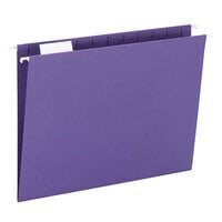 Smead 64072 Letter Size Hanging File Folder - 1/5 Cut Repositionable Poly Tab, Purple - 25/Box