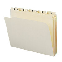 Smead 11777 Indexed Letter Size File Folder, A-Z - Standard Height with 1/5 Cut Assorted Tab, Manila - 25/Set