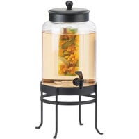Cal-Mil 1580-2INF-13 Soho 2 Gallon Black Glass Beverage Dispenser with Infusion Chamber