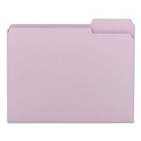 Smead 12443 Letter Size File Folder - Standard Height with 1/3 Cut Assorted Tab, Lavender - 100/Box