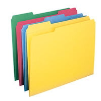 Smead 11641 Letter Size File Folder - Standard Height with Reinforced 1/3 Cut Assorted Tab, Assorted Colors   - 12/Pack