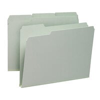 Smead 13230 Letter Size File Folder with 1 inch Expansion - Standard Height with 1/3 Cut Assorted Tab, Gray/Green - 25/Box