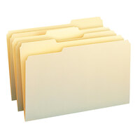 Smead 15339 100% Recycled Legal Size File Folder - Standard Height with 1/3 Cut Assorted Tab, Manila - 100/Box