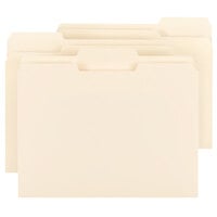 Smead 10339 100% Recycled Letter Size File Folder - Standard Height with 1/3 Cut Assorted Tab, Manila - 100/Box