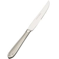 Bon Chef S1415 Viva 10 inch 13/0 Stainless Steel European Size Solid Handle Steak Knife - 12/Case