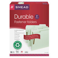 Smead 15003 100% Recycled Letter Size Fastener Folder with 2 Fasteners, 1 inch Expansion - 25/Box