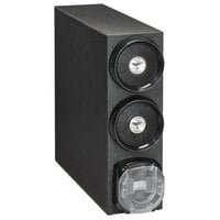 Vollrath K3V-LCC-A-A Black 2-Slot Vertical 8 - 44 oz. Standard Countertop Cup Dispenser Cabinet with 1 LidSaver™ 3 Dispenser