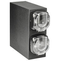 Vollrath J2H-LL LidSaver™ 3 Mini Black 2-Slot Horizontal Countertop Portion Cup and Lid Dispenser Cabinet