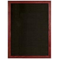 Aarco CDC4836 48 inch x 36 inch Enclosed Indoor Hinged Locking 1 Door Black Felt Message Board with Cherry Frame
