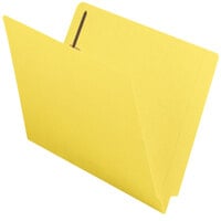 Smead 25940 Shelf-Master Letter Size Fastener Folder with 2 Fasteners - Straight Cut End Tab, Yellow - 50/Box