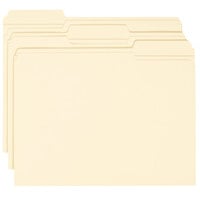 Smead 10347 100% Recycled Letter Size File Folder - Standard Height with Reinforced 1/3 Cut Assorted Tab, Manila - 100/Box