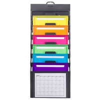 Smead 92060 33 inch x 14 1/4 inch Gray / Assorted Color Plastic Cascading Wall Organizer
