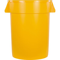 Carlisle 34103204 Bronco 32 Gallon Yellow Round Trash Can