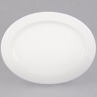CAC GAD-12 Garden State 10 1/2" Bone White Oval Porcelain Platter - 24/Case