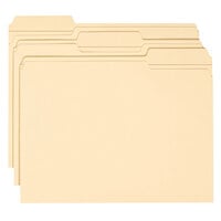 Smead 10334 Letter Size File Folder - Standard Height with Reinforced 1/3 Cut Assorted Tab, Manila - 100/Box