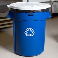 Rubbermaid FG264307BLUE BRUTE 44 Gallon Blue Round Recycling Can