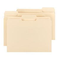 Smead 10338 Letter Size File Folder with Antimicrobial Protection - Standard Height with 1/3 Cut Assorted Tab, Manila - 100/Box