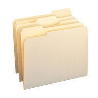 Smead 10338 Letter Size File Folder with Antimicrobial Protection - Standard Height with 1/3 Cut Assorted Tab, Manila - 100/Box