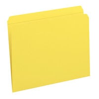 Smead 12910 Letter Size File Folder - Standard Height with Reinforced Straight Cut Tab, Yellow - 100/Box