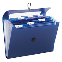 Smead 70902 Letter Size Poly 12-Pocket Expanding File - A-Z and Blank Tab Inserts, Flap and Cord Closure, Navy Blue