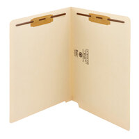 Smead 34115 Shelf-Master Letter Size Fastener Folder with 2 Fasteners - Reinforced Straight Cut End Tab, Manila   - 50/Box