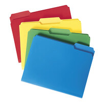Smead 10500 Waterproof Poly Letter Size File Folder - Standard Height with 1/3 Cut Assorted Tab, Assorted Color - 24/Box