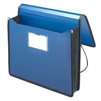 Smead 71503 Letter Size Poly Expansion Wallet - 5 1/4 inch Expansion with Flap and Cord Closure, Navy Blue