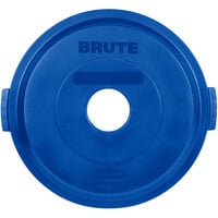 Rubbermaid 1788376 BRUTE 32 Gallon Blue Round Recycling Bottle / Can Lid