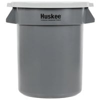 Continental Huskee 20 Gallon Gray Round Trash Can with Gray Lid