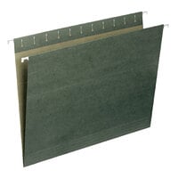 Smead 64010 Letter Size Hanging File Folder - No Tabs, Green - 25/Box