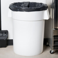 Carlisle 34105502 Bronco 55 Gallon White Round Trash Can