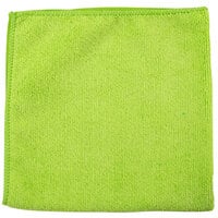 Unger ME400 SmartColor MicroWipe 16 inch x 16 inch Green UltraLite Microfiber Cleaning Cloth   - 10/Pack