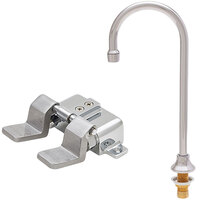 Fisher 23248 Deck Mounted Faucet with 12" Rigid Gooseneck Nozzle, 2.2 GPM Aerator, and Floor Foot Pedals