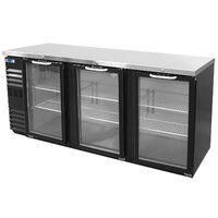 Norlake NLBB72NG 72 1/8" Black Glass Door Narrow Back Bar Refrigerator