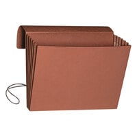 Smead 71189 Legal Size Extra Wide Expansion Wallet - 5 1/4" Expansion with Flap and Cord Closure, Redrope