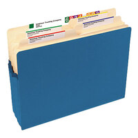 Smead 73215 Letter Size File Pocket - 1 3/4 inch Expansion with Straight Cut Tab, Blue