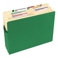 Smead 73226 Letter Size File Pocket - 3 1/2 inch Expansion with Straight Cut Tab, Green