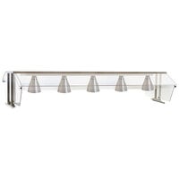Eagle Group BS2-HT5-IL Stainless Steel Buffet Shelf with Double Sneeze Guard and Infrared Lamps - 79 inch x 36 1/4 inch