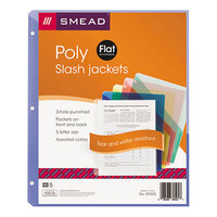 Smead 89505 Organized Up Letter Size Slash Style File Jacket - Three-Hole Punched, Assorted Color - 5/Pack