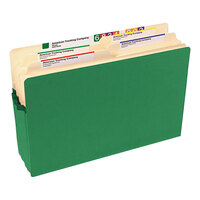 Smead 74226 Legal Size File Pocket - 3 1/2 inch Expansion with Straight Cut Tab, Green