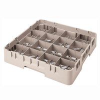 Cambro 16S434184 Camrack 5 1/4 inch High Customizable Beige 16 Compartment Glass Rack