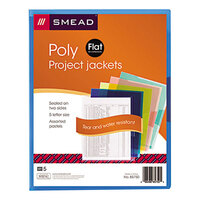 Smead 85750 Organized Up Letter Size Poly Translucent File Jacket - Assorted Color - 5/Pack