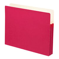 Smead 73221 Letter Size File Pocket - 1 3/4 inch Expansion with Straight Cut Tab, Red