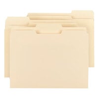 Smead 10330 Letter Size File Folder - Standard Height with 1/3 Cut Assorted Tab, Manila - 100/Box