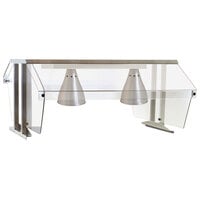 Eagle Group BS2-HT2-IL Stainless Steel Buffet Shelf with Double Sneeze Guard and Infrared Lamps - 33 inch x 36 1/4 inch