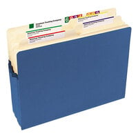 Smead 73225 Letter Size File Pocket - 3 1/2 inch Expansion with Straight Cut Tab, Blue