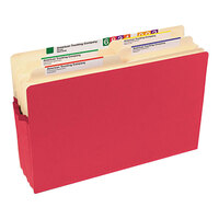 Smead 74231 Legal Size File Pocket - 3 1/2 inch Expansion with Straight Cut Tab, Red
