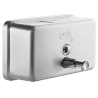Lavex Janitorial 40 oz. Stainless Steel Surface Mounted Horizontal Soap Dispenser