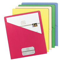 Smead 75425 Organized Up Letter Size Slash-Style File Jacket - No Expansion, Assorted Color   - 25/Pack