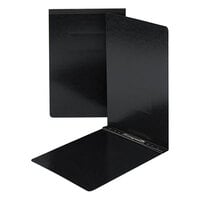 Smead 81132 8 1/2" x 14" Black PressGuard End Opening Report Cover with Prong Fasteners - 2" Capacity, Legal